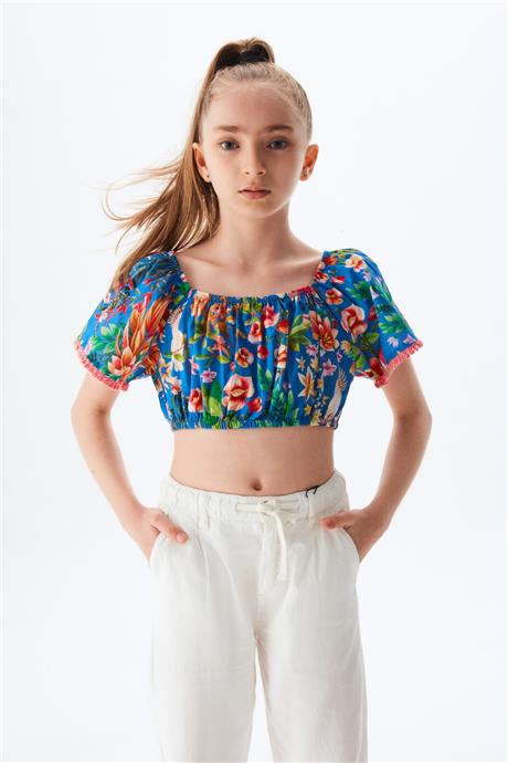 Swatsky Kız Çocuk Desenli Crop Top