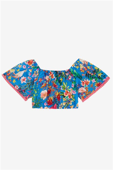 Swatsky Kız Çocuk Desenli Crop Top