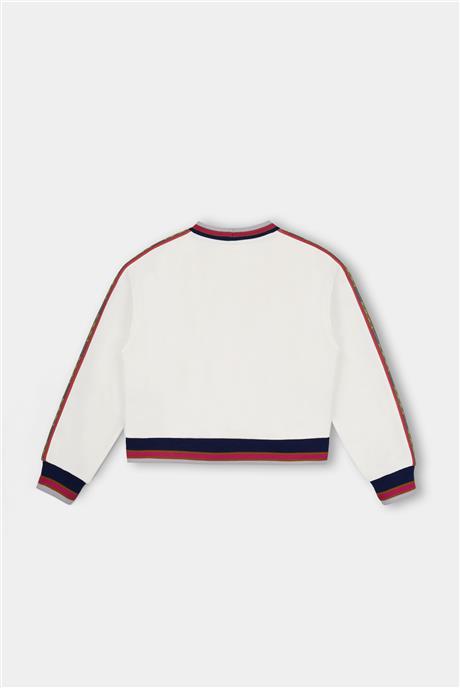 Swatsky Kız Çocuk Kırık Beyaz Sweatshirt