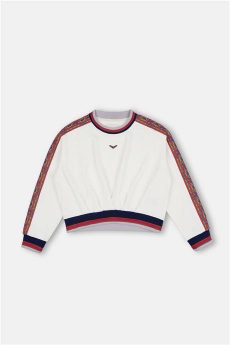 Swatsky Kız Çocuk Kırık Beyaz Sweatshirt