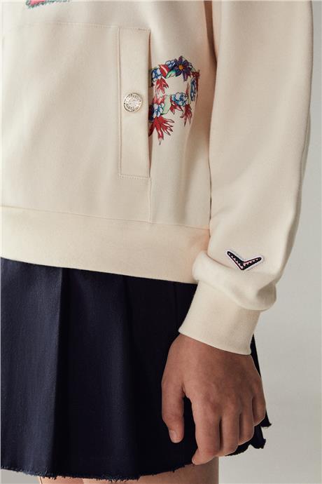 Swatsky Kız Çocuk Krem Sweatshirt