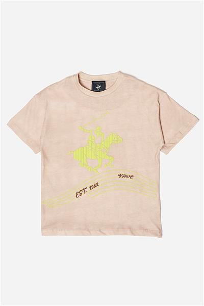Beverly Hills Polo Club Erkek Çocuk Bej T-Shirt
