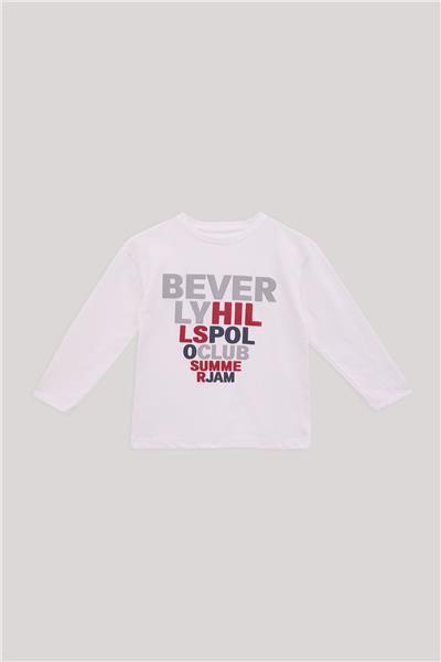 Beverly Hills Polo Club Erkek Çocuk Beyaz T-Shirt
