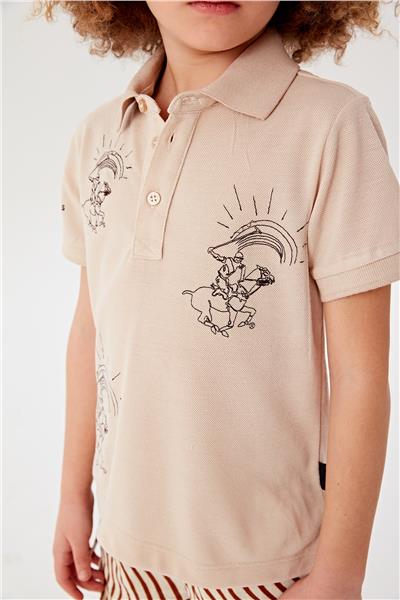 Beverly Hills Polo Club Erkek Çocuk Bej T-Shirt
