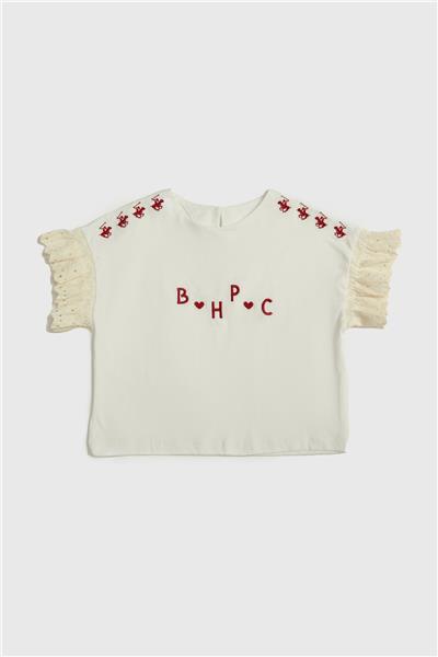 Beverly Hills Polo Club Kız Çocuk Beyaz T-Shirt