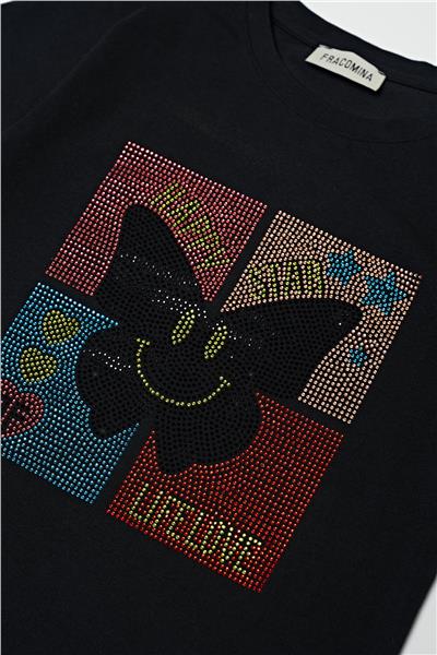 Fracomina Kız Çocuk Siyah T-Shirt