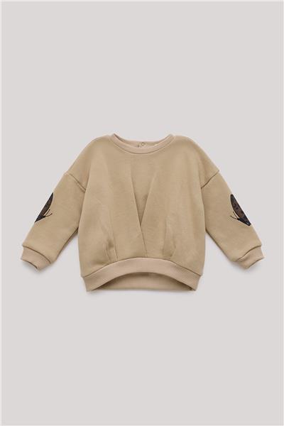 GB Baby Kız Bebek Bej Sweatshirt