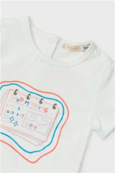GB Baby Kız Bebek Beyaz T-Shirt
