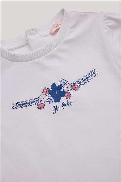 GB Baby Kız Bebek Beyaz T-Shirt