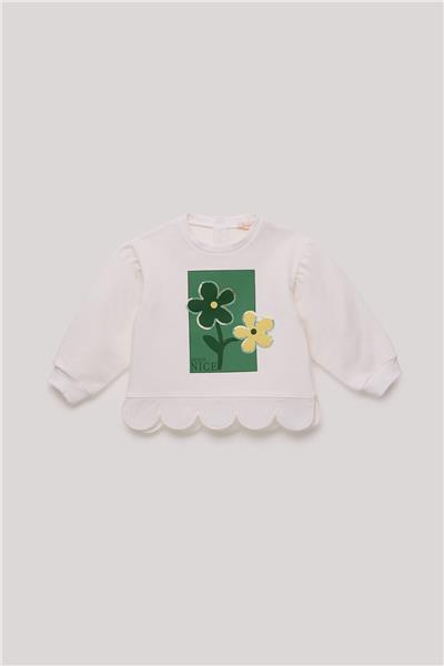 GB Baby Kız Bebek Ekru Sweatshirt