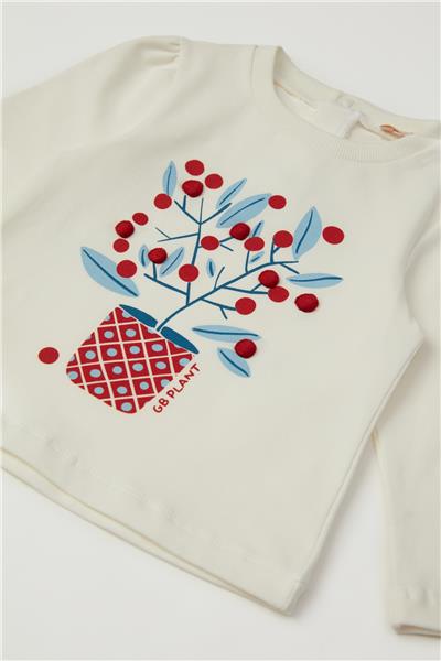 GB Baby Kız Bebek Ekru T-Shirt