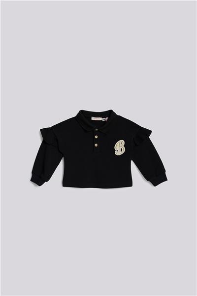 GB Baby Kız Bebek Siyah SweatshirtGB Baby Kız Bebek Siyah Sweatshirt