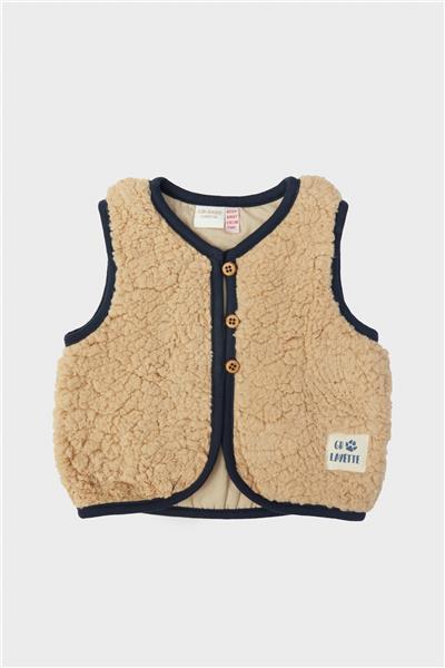 Layette Erkek Bebek Bej Yelek