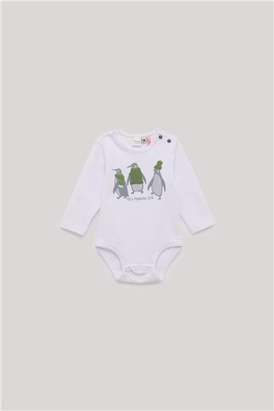 Layette Erkek Bebek Beyaz Body