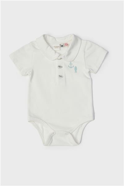 Layette Erkek Bebek Beyaz Body