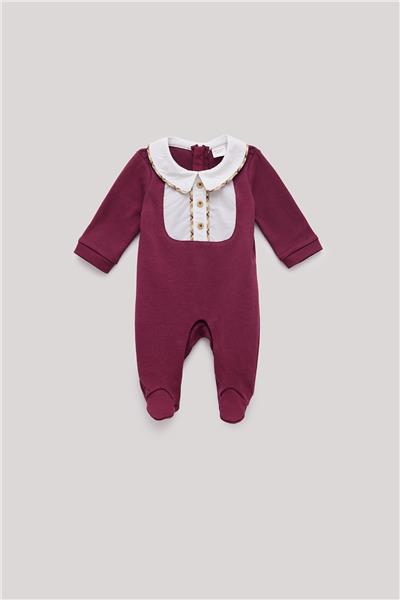 Layette Erkek Bebek Bordo Tulum