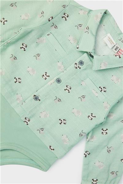 Layette Erkek Bebek Desenli Gömlek