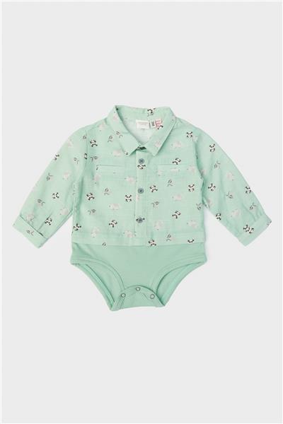 Layette Erkek Bebek Desenli Gömlek