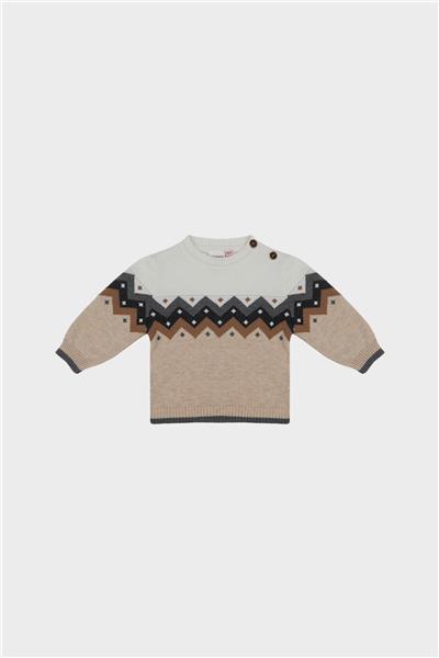 Layette Erkek Bebek Desenli Kazak