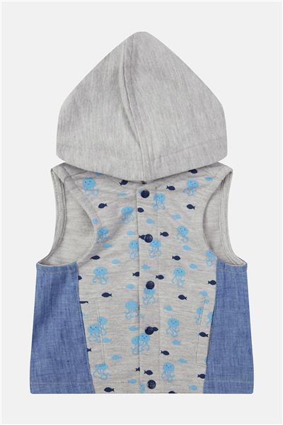 Layette Erkek Bebek Desenli Yelek