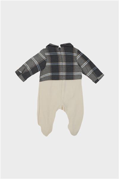 Layette Erkek Bebek Ekose Tulum