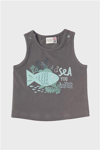 Layette Erkek Bebek Gri Atlet