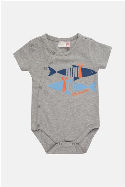 Layette Erkek Bebek Gri Body