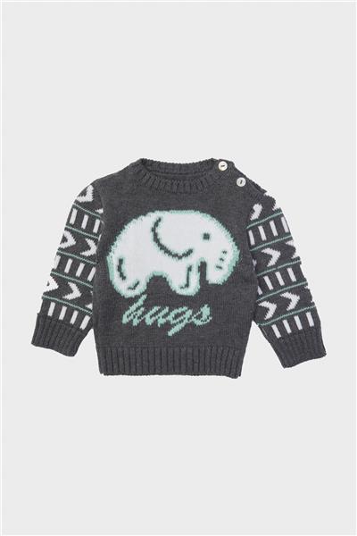 Layette Erkek Bebek Gri Kazak