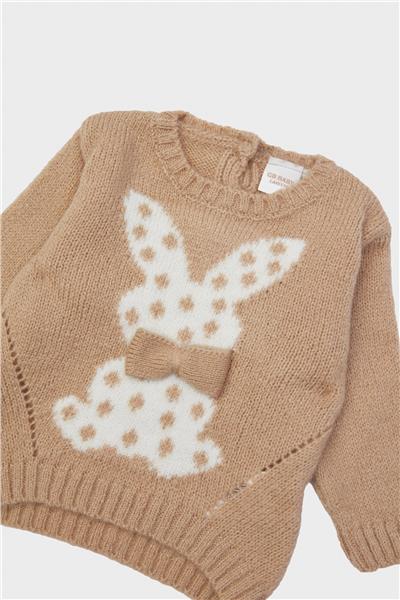 Layette Kız Bebek Bej Kazak
