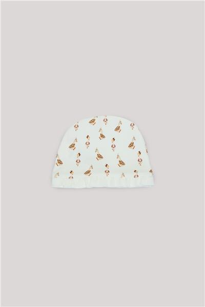 Layette Kız Bebek Desenli Bere