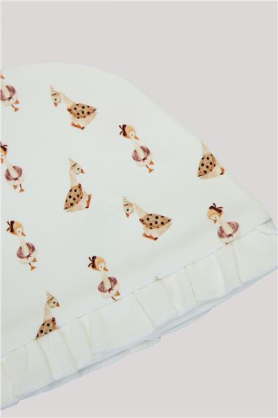 Layette Kız Bebek Desenli Bere