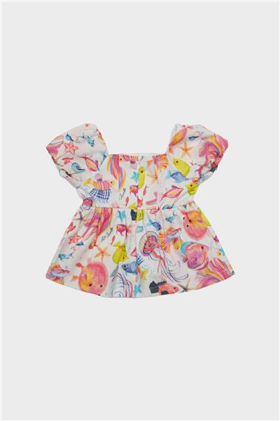 Layette Kız Bebek Desenli Elbise
