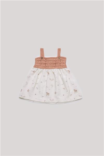 Layette Kız Bebek Desenli Elbise
