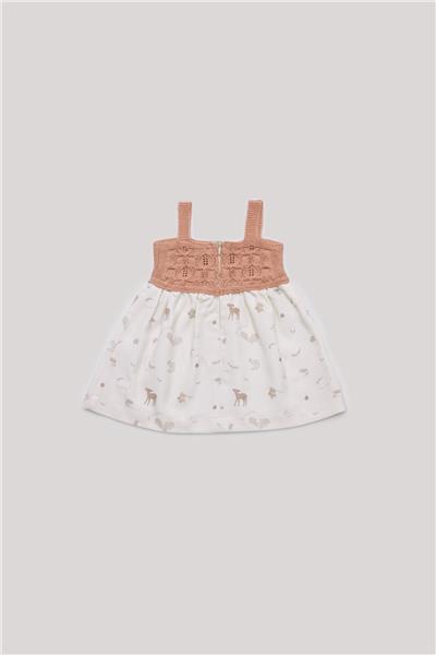 Layette Kız Bebek Desenli Elbise