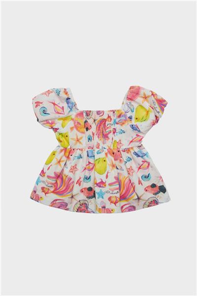 Layette Kız Bebek Desenli Elbise