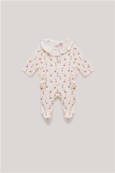 Layette Kız Bebek Desenli Tulum
