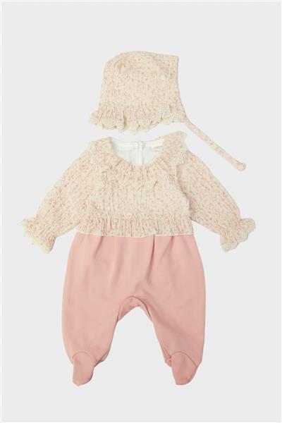 Layette Kız Bebek Desenli Tulum