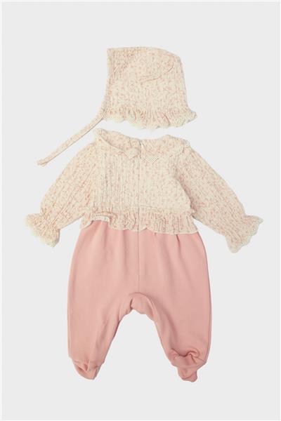 Layette Kız Bebek Desenli Tulum