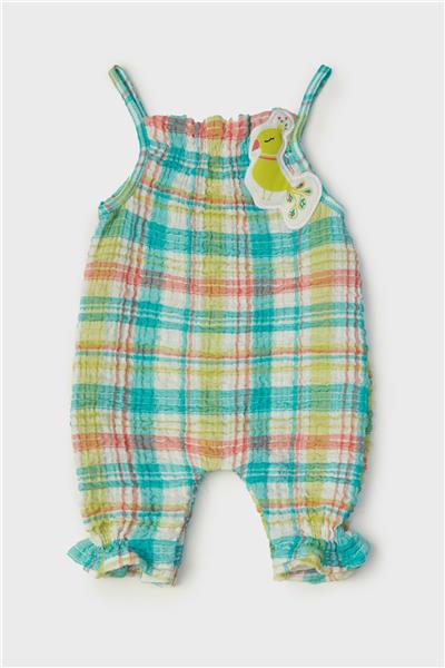 Layette Kız Bebek Ekose Tulum