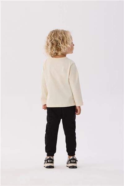 Nebbati Basic Erkek Bebek Ekru T-Shirt