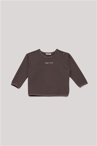 Nebbati Basic Erkek Bebek Kahverengi Sweatshirt