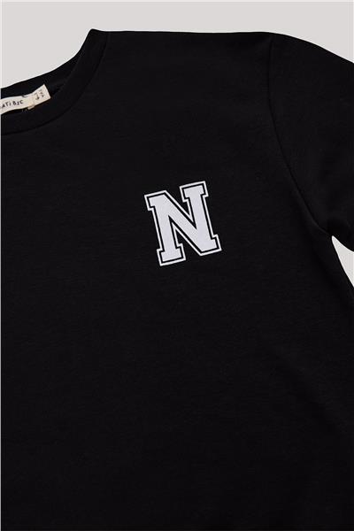 Nebbati Basic Erkek Çocuk Siyah Sweatshirt