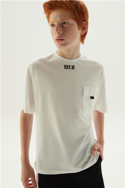 Nebbati Erkek Çocuk Beyaz T-Shirt