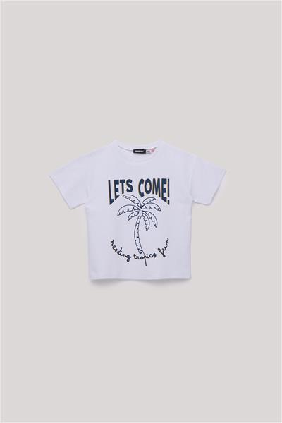 Nebbati Erkek Çocuk Beyaz T-Shirt