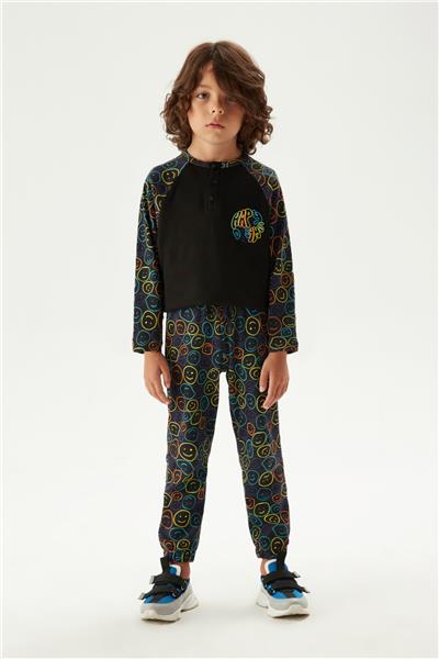 Nebbati Erkek Çocuk Desenli Pijama Takımı