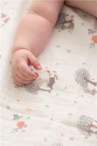 Owli Unisex Ecru Muslin BlanketOwli Unisex Ecru Muslin Blanket