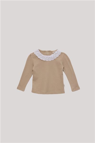 Tyess Basic Kız Bebek Bej T-Shirt
