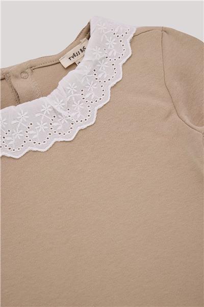 Tyess Basic Kız Bebek Bej T-Shirt