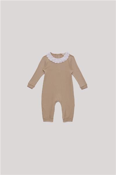 Tyess Basic Kız Bebek Bej Tulum