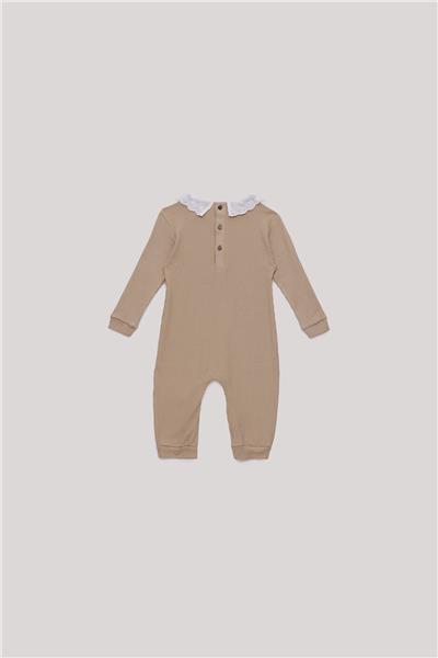 Tyess Basic Kız Bebek Bej Tulum